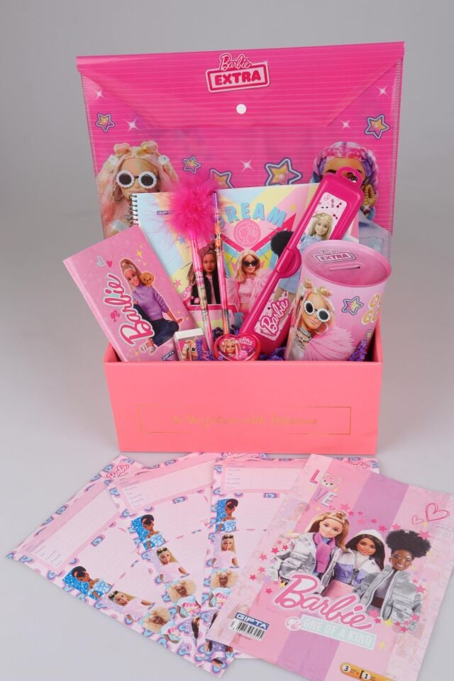 DEKOMUS ÖZEL KUTULU ''PINK LOVE'' YENİ SEZON LİSANSLI BARBIE KIRTASİYE / OKUL SETİ