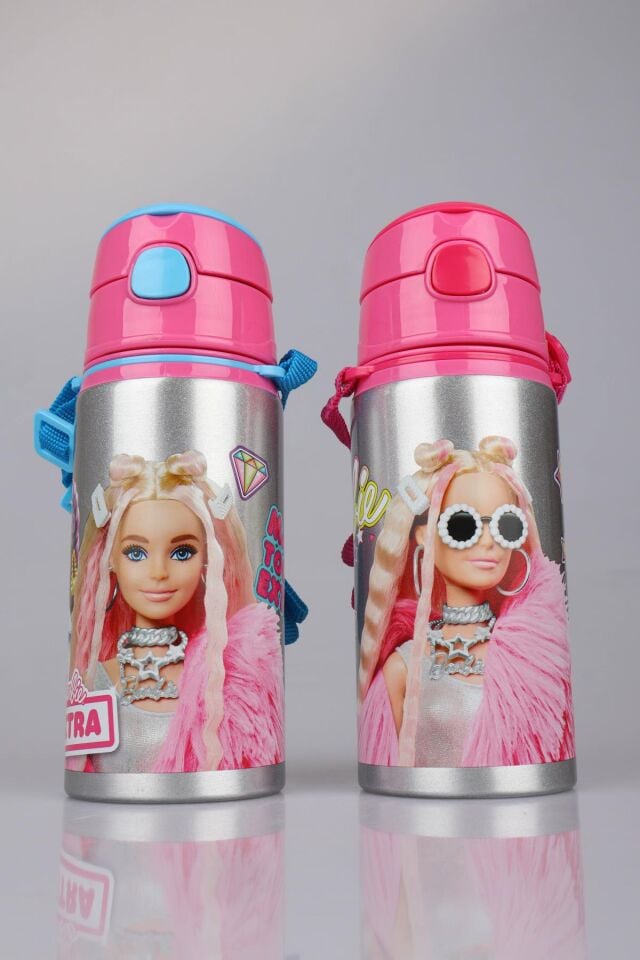 ''DEKOMUS CEP DEFTERİ HEDİYELİ'' LİSANSLI BARBIE ÖZEL PASLANMAZ ''TEKLİ'' METAL MATARA 500 ML