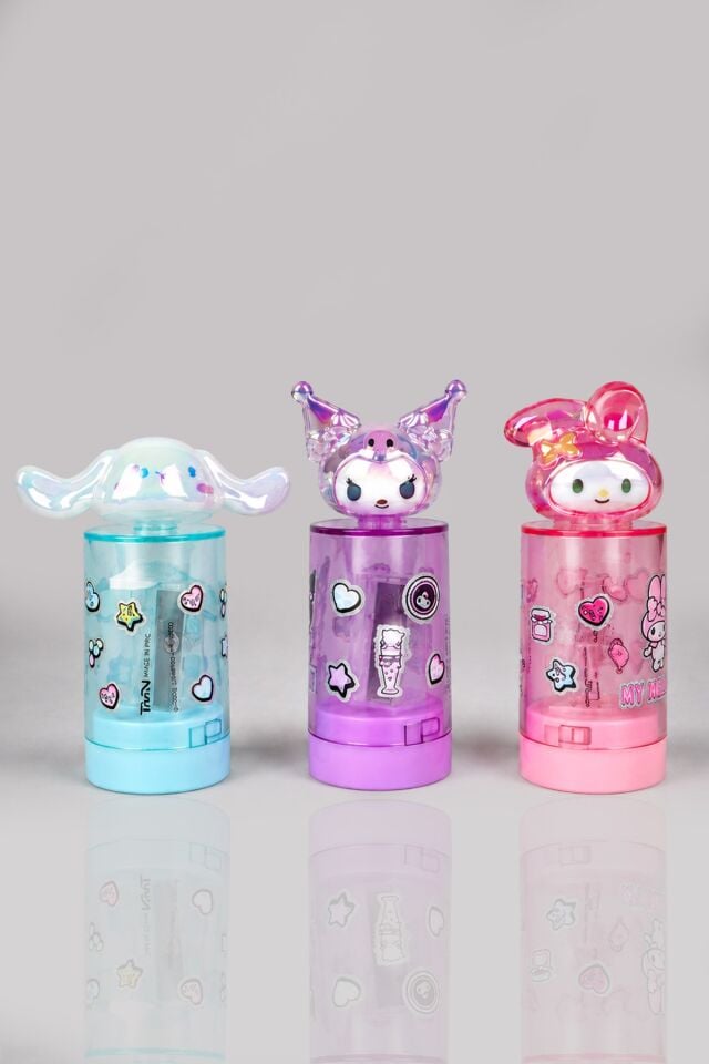 x Dekomus Lisanslı Cinnamoroll,Kuromi ve My Melody Best Friends 3D Figürlü Kalemtraş Seti