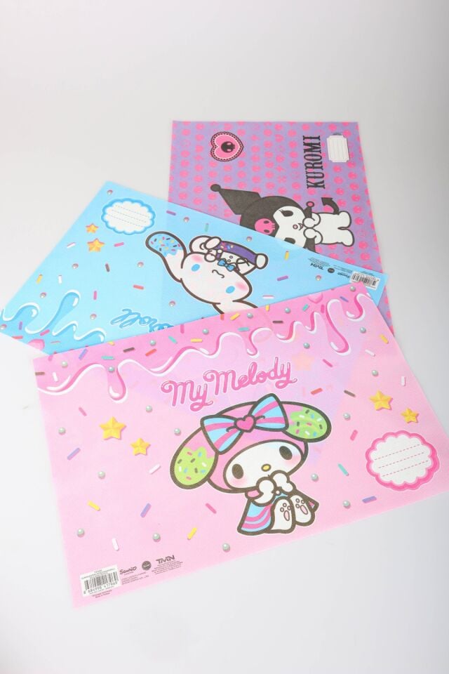 x Dekomus Lisanslı Sanrio Best Friends 3 Adet Beslenme Örtüsü My Melody,Kuromi,Cinnamoroll