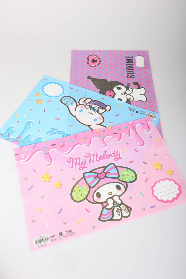 x Dekomus Lisanslı Sanrio Best Friends 3 Adet Beslenme Örtüsü My Melody,Kuromi,Cinnamoroll