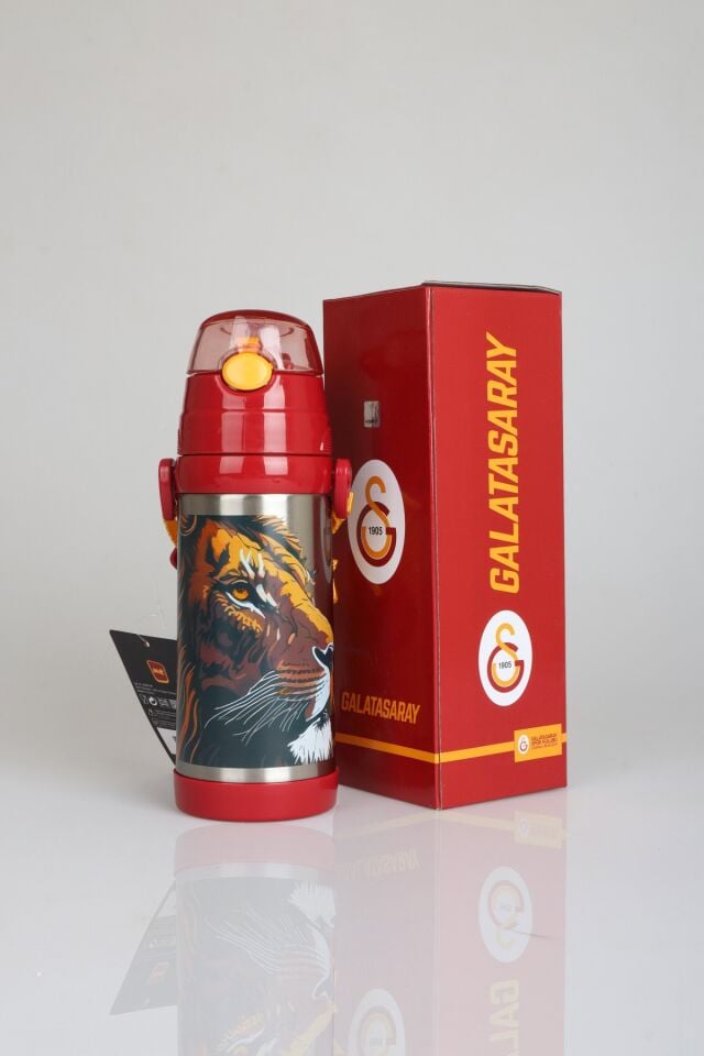 ''DEKOMUS CEP DEFTERİ HEDİYELİ'' LİSANSLI GALATASARAY LEON ASKILI ÇELİK MATARA 500 ML