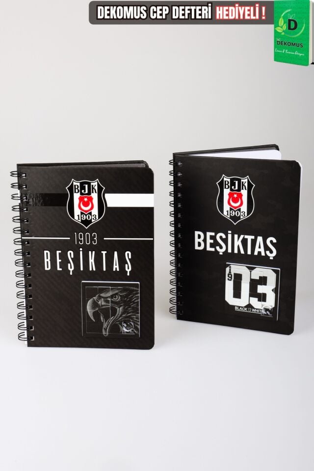 x Dekomus Lisanslı Beşiktaş Özel Tasarım Puzzle Figürlü Spiralli A5 Defter  80 Yaprak