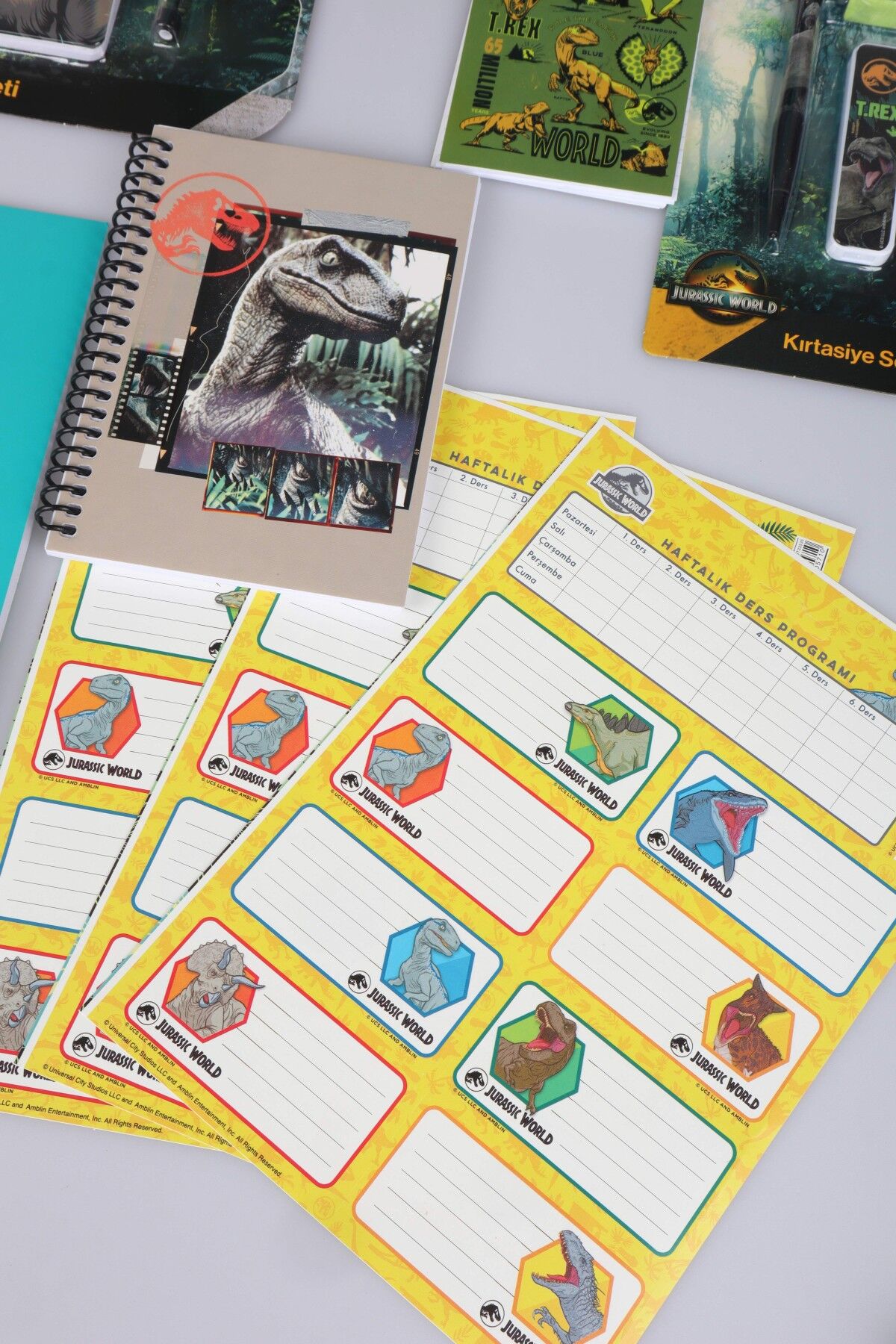 x Dekomus ''T-Rex Force Collection'' Jurassıc World Lisanslı Okul ve Kalem Çantası Kırtasiye Seti