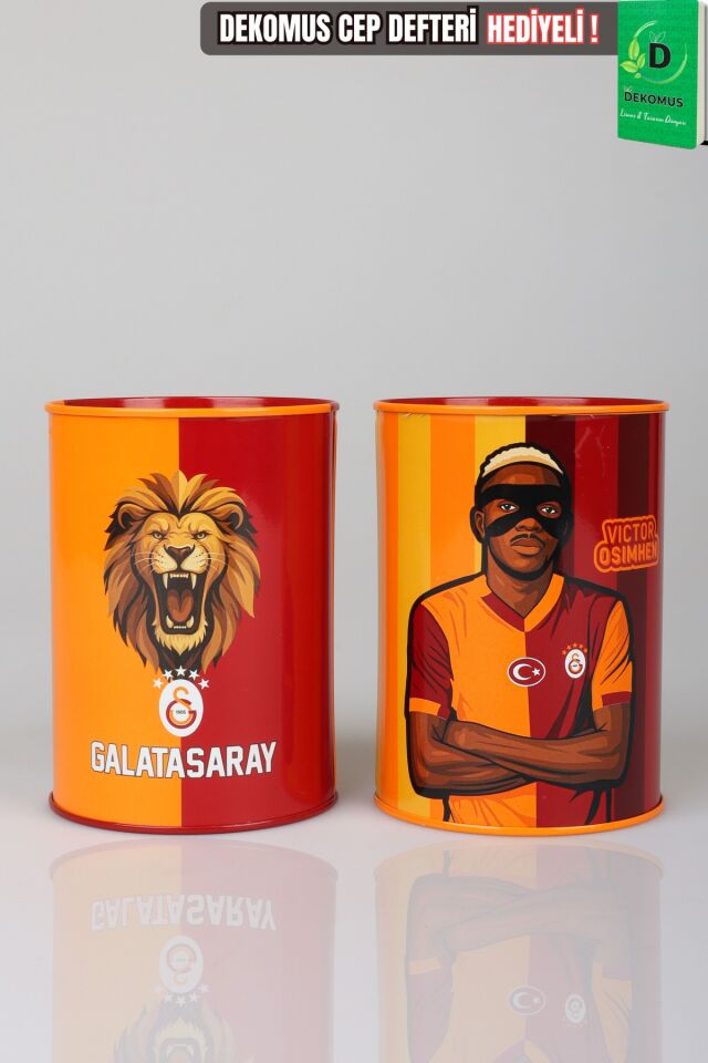 x Dekomus Lisanslı Galatasaray Küçük Boy Kumbara Victor Osimhen Ve Aslan Tek Adet Yeni Sezon