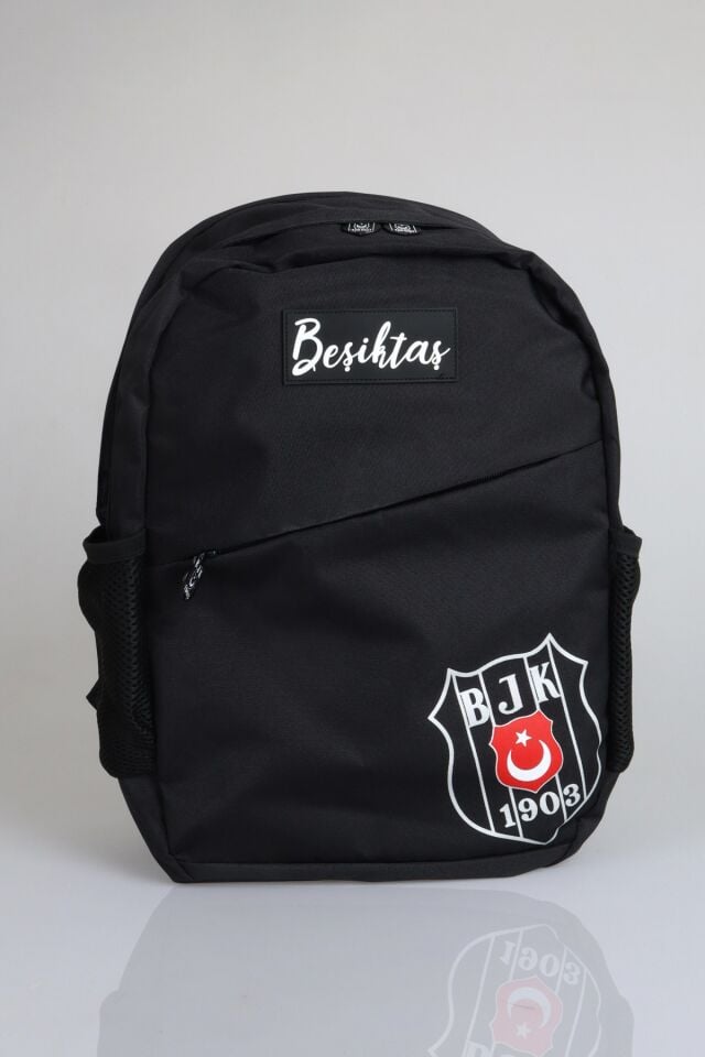 ''DEKOMUS CEP DEFTERİ HEDİYELİ'' LİSANSLI BEŞİKTAŞ GÜMÜŞ LOGO DETAYLI LİSE/ÜNİVERSİTE BÜYÜK BOY OKUL ÇANTASI