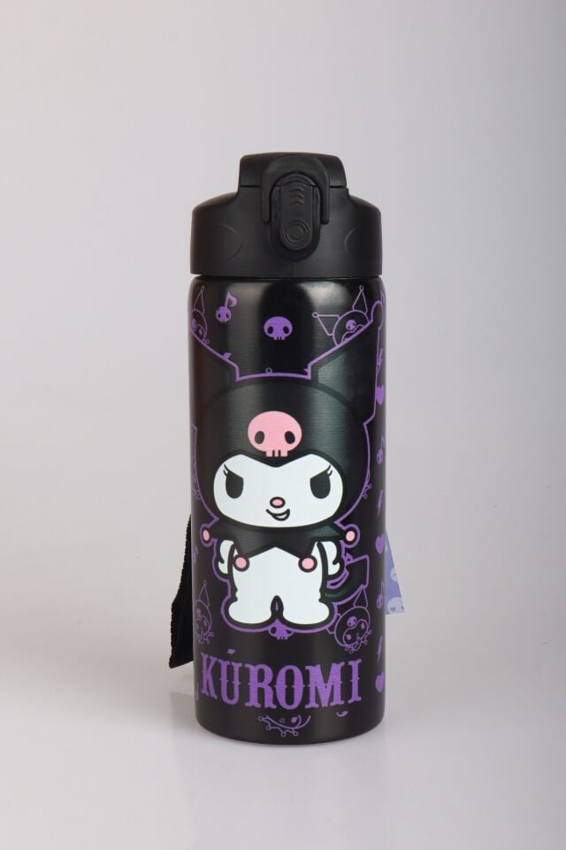 ''DEKOMUS CEP DEFTERİ HEDİYELİ'' LİSANSLI KUROMI ÇELİK MATARA 500 ML