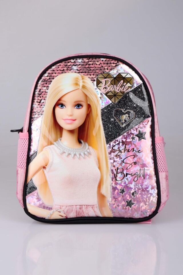 TEK BÖLMELİ KÜÇÜK BOY 32 CM LİSANSLI BARBIE GİZEMLİ PARILTILAR KOLEKSİYONU ANAOKULU ÇANTASI