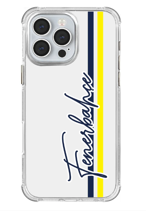 x Dekomus Lisanslı Fenerbahçe Iphone 16 Promax El Yazılı Sarı Lacivert Şeffaf Telefon Kılıfı ''Dekomus Cep Defteri Hediyeli''