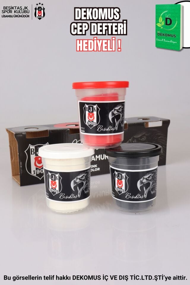 ''DEKOMUS CEP DEFTERİ HEDİYELİ'' YENİ SEZON LİSANSLI BEŞİKTAŞ ''TEK ADET'' OYUN HAMURU