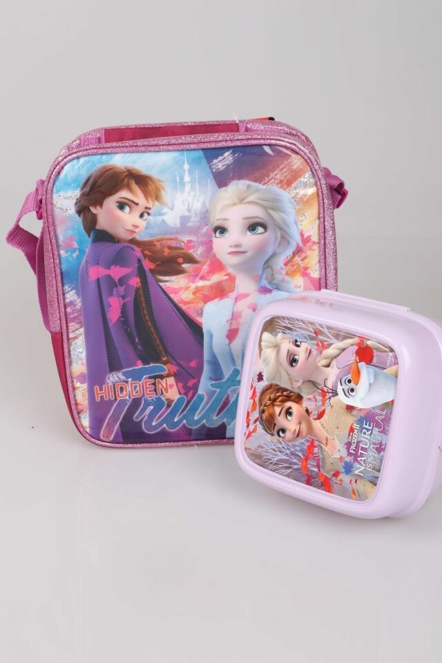 DEKOMUS LİSANSLI ''MAVİ KARLAR ÜLKESİ ELSA KOLEKSİYONU'' BESLENME ÇANTASI VE BESLENME KUTUSU YEMEK SETİ