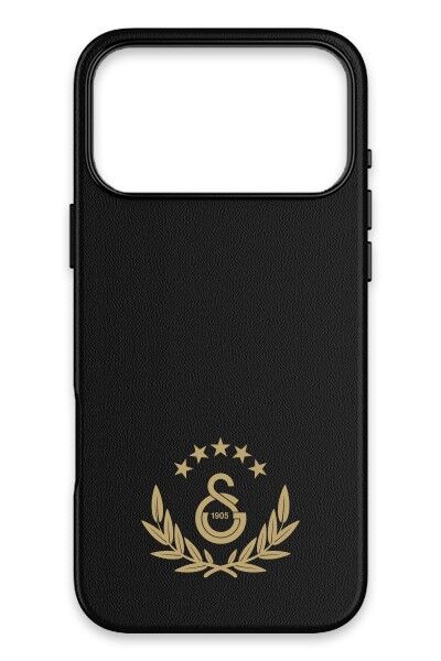 x Dekomus Lisanslı Galatasaray Iphone 17 Promax 5 Yıldız Gold Arma Deri Magsafe Telefon Kılıfı ''Dekomus Cep Defteri Hediyeli''