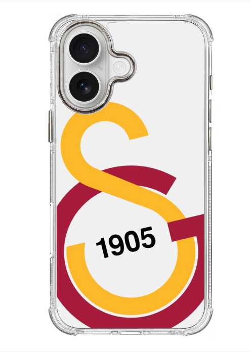 x Dekomus Lisanslı Galatasaray Iphone 16 Büyük Logo Sarı Kırmızı Şeffaf Telefon Kılıfı ''Dekomus Cep Defteri Hediyeli''