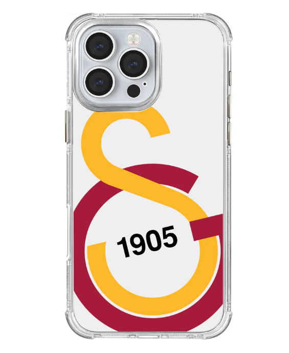 x Dekomus Lisanslı Galatasaray Iphone 16 Pro Büyük Logo Sarı Kırmızı Şeffaf Telefon Kılıfı ''Dekomus Cep Defteri Hediyeli''