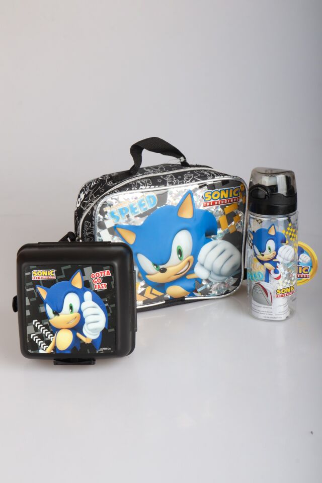 DEKOMUS İLE YENİ SEZON LİSANSLI SONIC ÖZEL KOLEKSİYON BESLENME ÇANTASI,BESLENME KABI VE MATARA SETİ ''DEKOMUS CEP DEFTERİ HEDİYELİ''