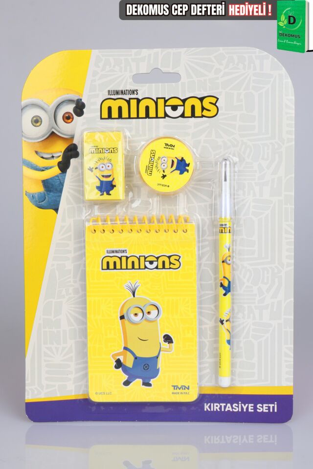 Lisanslı Minions 4'lü Kırtasiye Seti Dekomus Cep Defteri Hediyeli