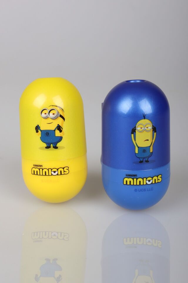 x Dekomus , Lisanslı Minions Tek Adet Roly-Polly Silgili Kalemtraş
