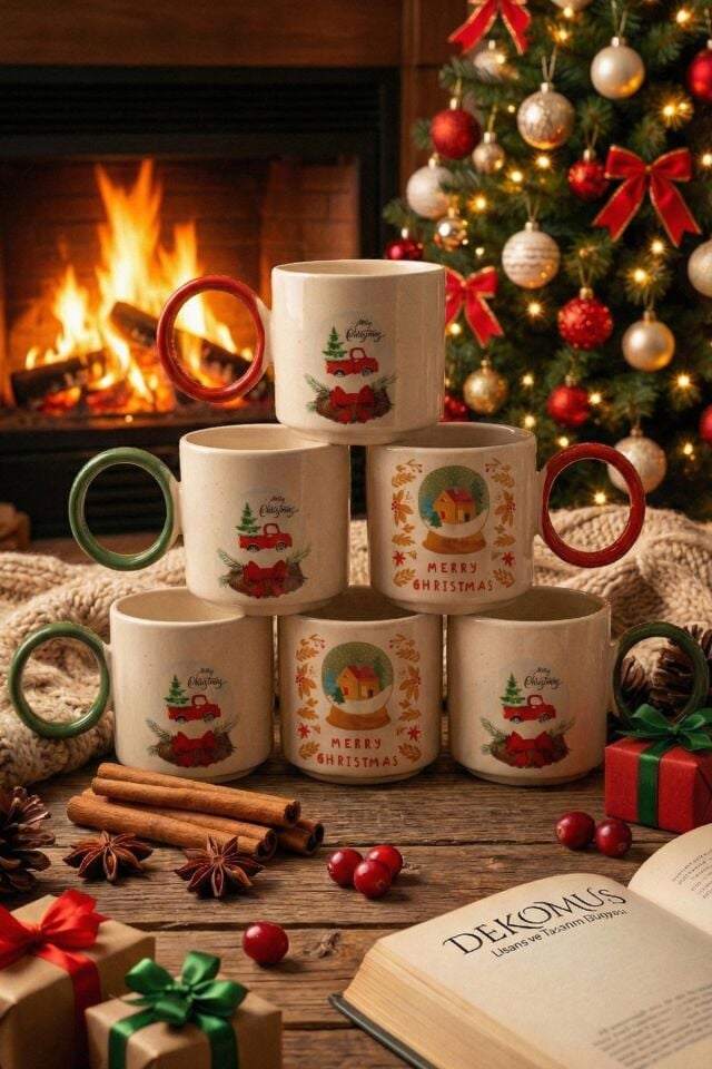 Dekomus Özel Kutulu Mutlu Yıllar Serisi Hediye Seti 6'lı Kupa