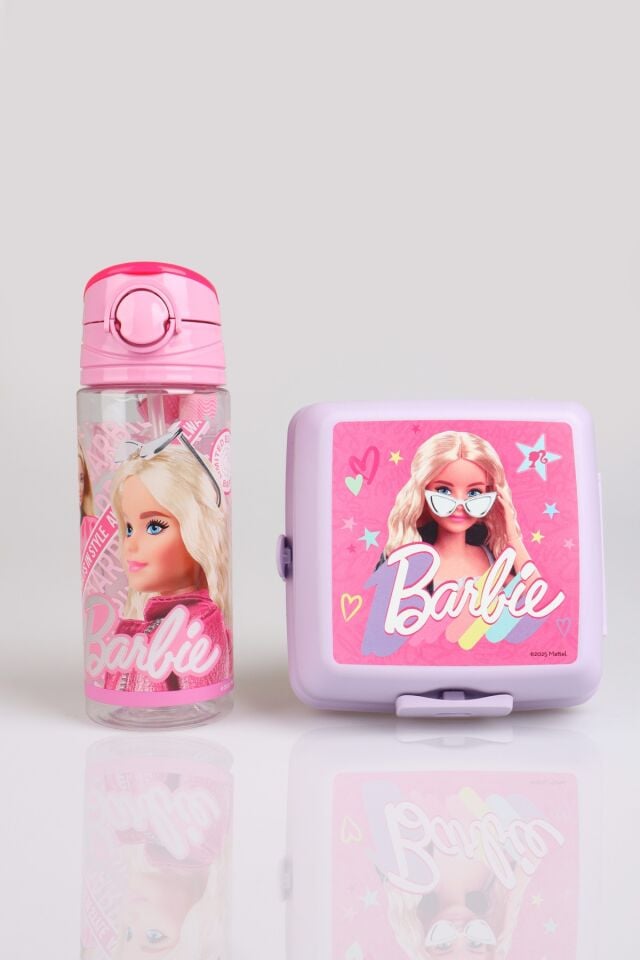 x Dekomus Lisanslı Barbie Extra Glam Collection 500 Ml Matara Ve 2 Katlı Beslenme Kutusu Smart Lunch Box