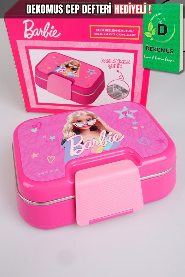 x Dekomus Lisanslı Barbie Extra Glam Collection 2 Katlı Paslanmaz Çelik Yemek Kabı ''Dekomus Cep Defteri Hediyeli''