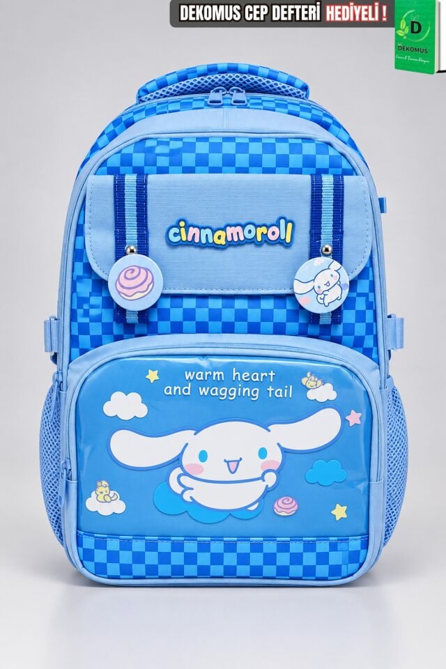 x Dekomus Lisanslı Cinnamoroll Yeni Sezon Blue Cloud Collection Büyük Boy Okul Çantası