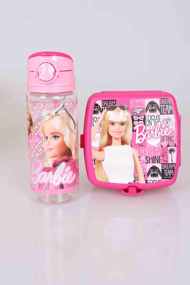 LİSANSLI BARBIE ''YEMEK SETİ'' 2 KATLI BESLENME KUTUSU ve TRITAN MATARA