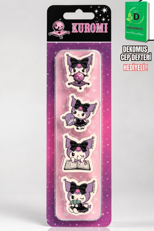 x Dekomus Lisanslı Kuromi 4'lü Silgi