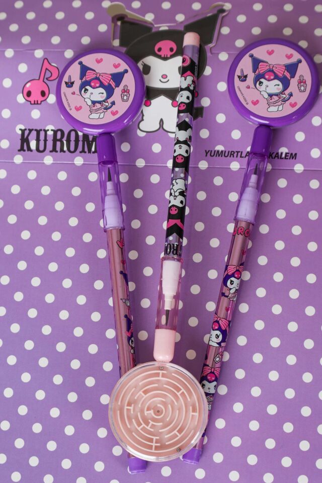 YENİ SEZON LİSANSLI KUROMI YUMURTALAYAN LABİRENT FİGÜRLÜ GEÇMELİ KURŞUN KALEM