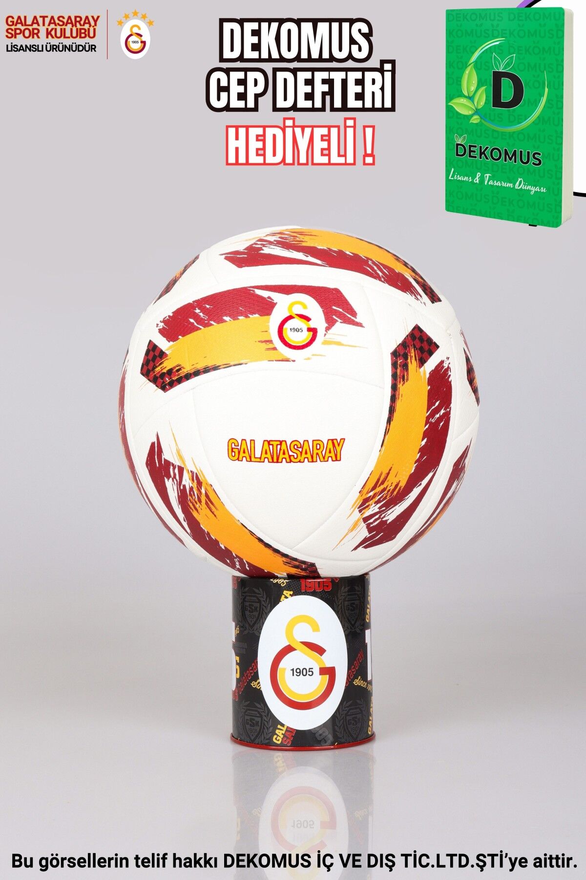 ''DEKOMUS CEP DEFTERİ HEDİYELİ'' YENİ SEZON LİSANSLI GALATASARAY NEWFORCE FUTBOL TOPU NO:5
