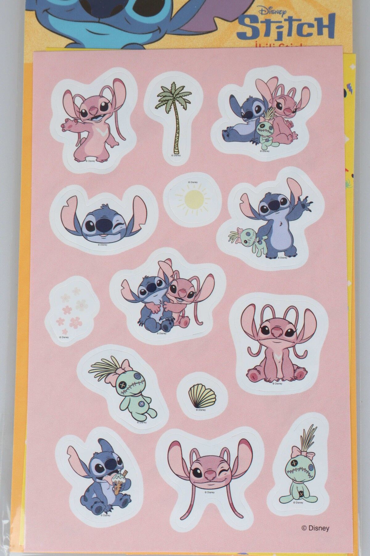 x Dekomus Lisanslı Stitch 2'li Kuşe Sticker Ve Dekomus Cep Defteri Seti
