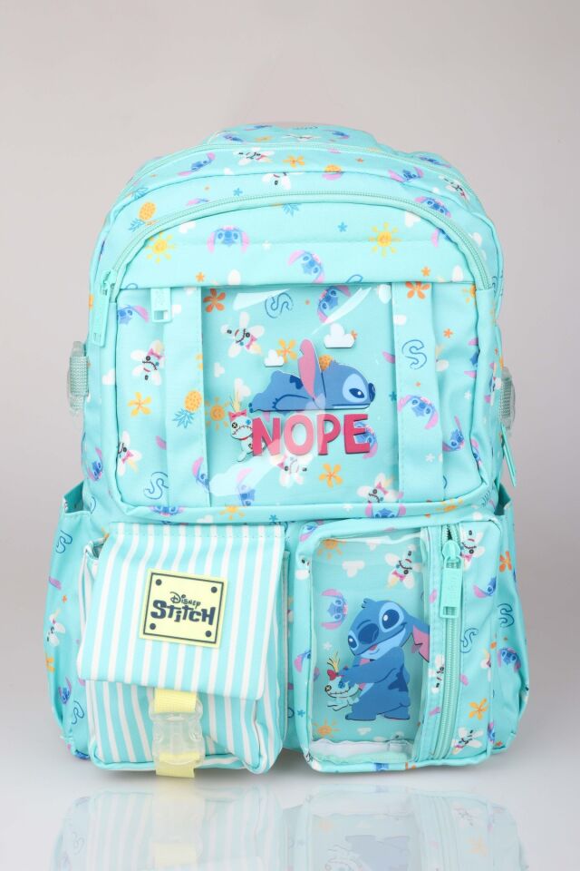 x Dekomus Lisanslı Stitch ''Urban Aloha Collection'' Özel Tasarım Büyük Boy Okul Çantası ''Dekomus Cep Defteri Hediyeli''