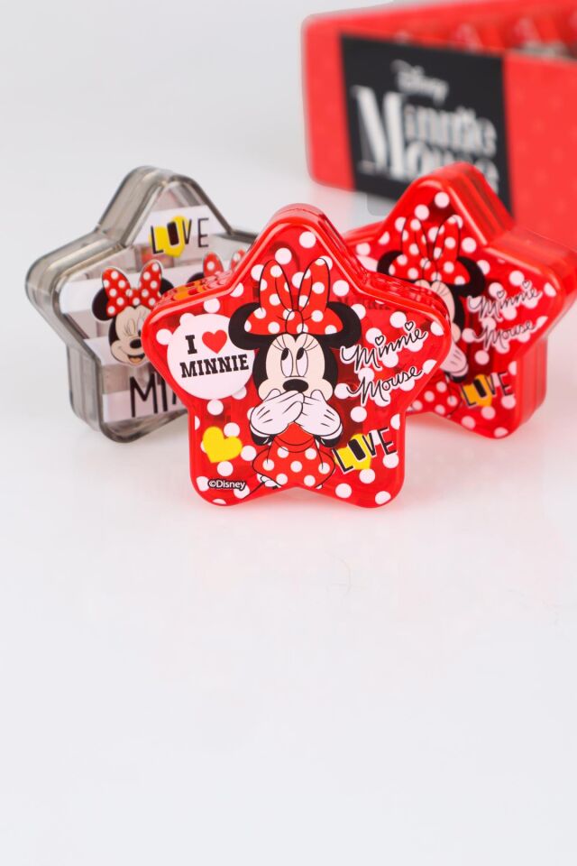 DEKOMUS İLE LİSANSLI MINNIE MOUSE ÇİFT BIÇAKLI YILDIZ KALEMTRAŞ