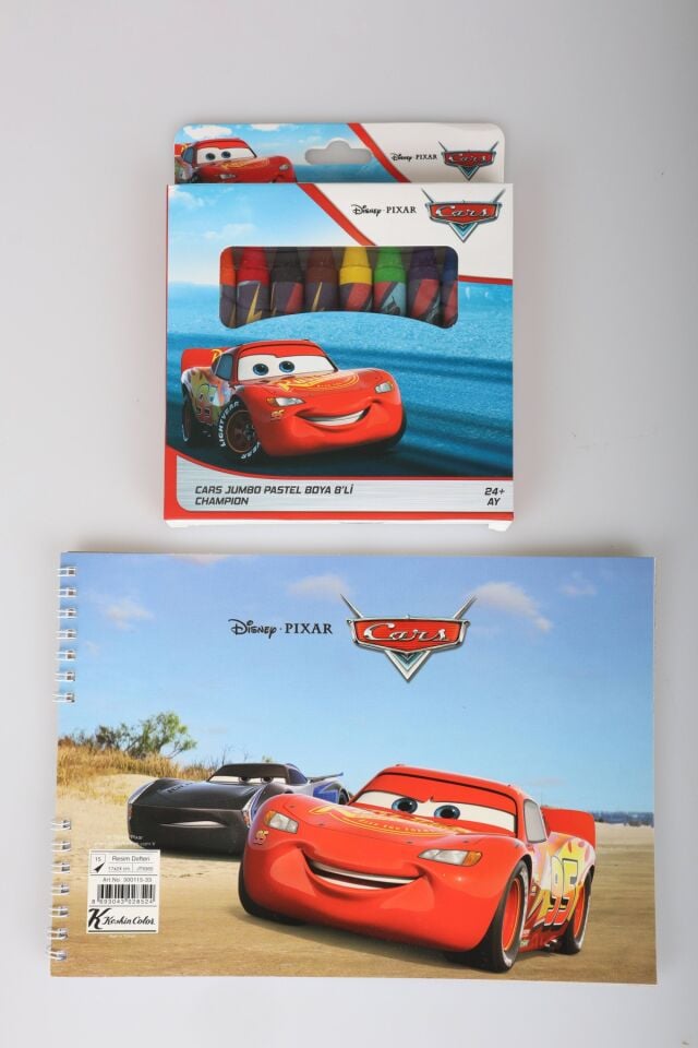 x Dekomus Lisanslı Cars 8'li Pastel Boya ve Resim Defteri Seti