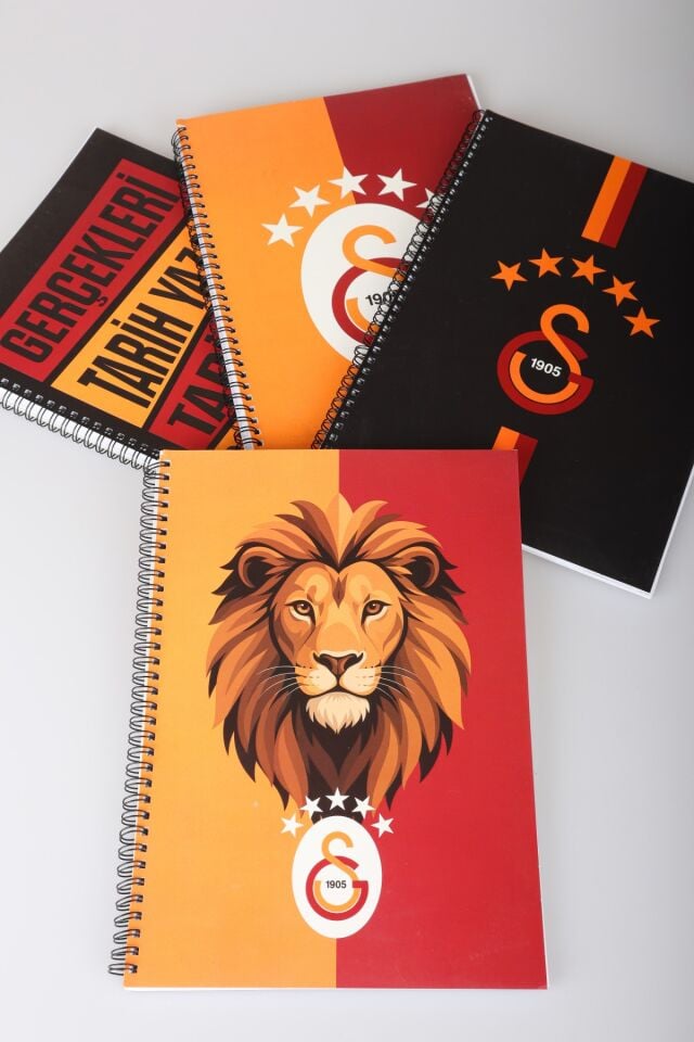 x Dekomus Lisanslı Galatasaray Yeni Sezon Spiralli Sert Kapak A4 Çizgili Defter 80 Yaprak Tek Adet