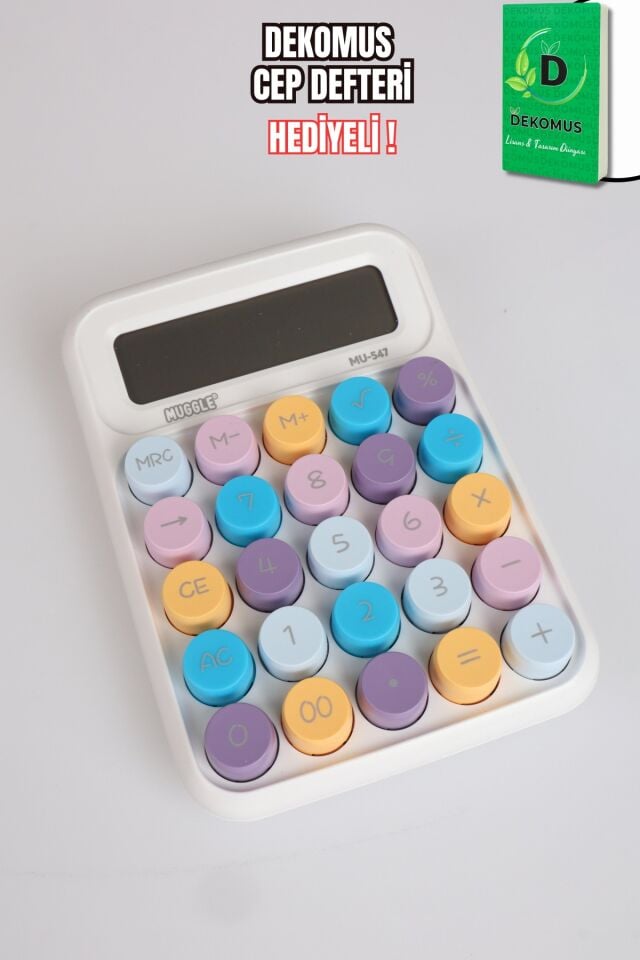 x Dekomus Pastel Touch Collection 12 Haneli Hesap Makinası ''Dekomus Cep Defteri Hediyeli''