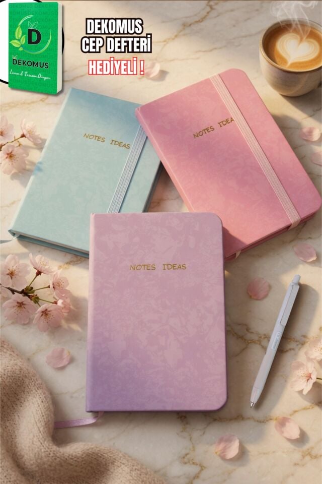 x Dekomus Pastel Touch Collection A7 Not Defteri Tek Adet ''Dekomus Cep Defteri Hediyeli''
