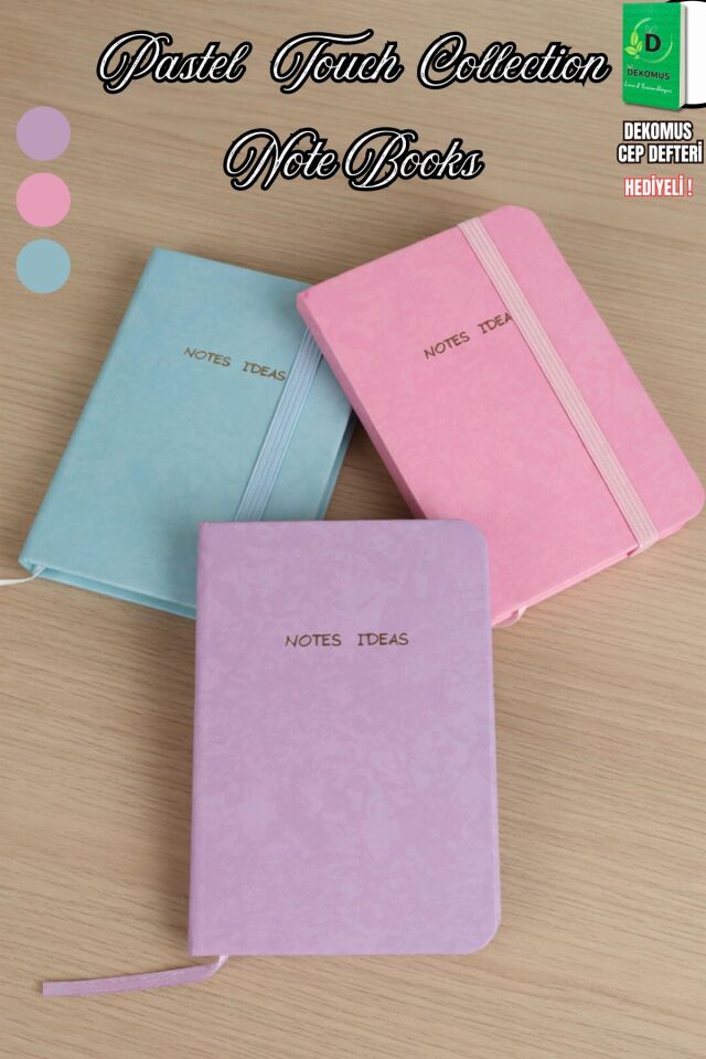 x Dekomus Pastel Touch Collection A7 Not Defteri Tek Adet ''Dekomus Cep Defteri Hediyeli''