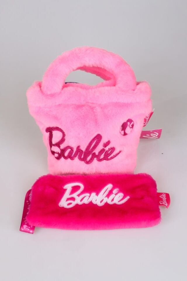DEKOMUS İLE LİSANSLI YENİ SEZON BARBIE PELUŞ BASIC EL ÇANTASI VE KOL ÇANTASI 2'LİSİ