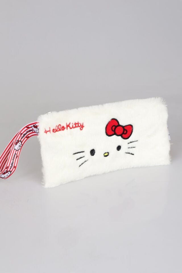 DEKOMUS İLE YENİ SEZON LİSANSLI HELLO KITTY BASIC PELUŞ EL ÇANTASI/MAKYAJ ÇANTASI/KALEM ÇANTASI