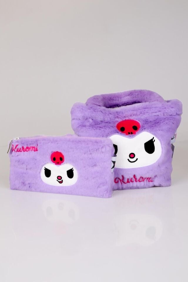 DEKOMUS İLE LİSANSLI YENİ SEZON KUROMI PELUŞ BASIC EL ÇANTASI VE KOL ÇANTASI 2'LİSİ