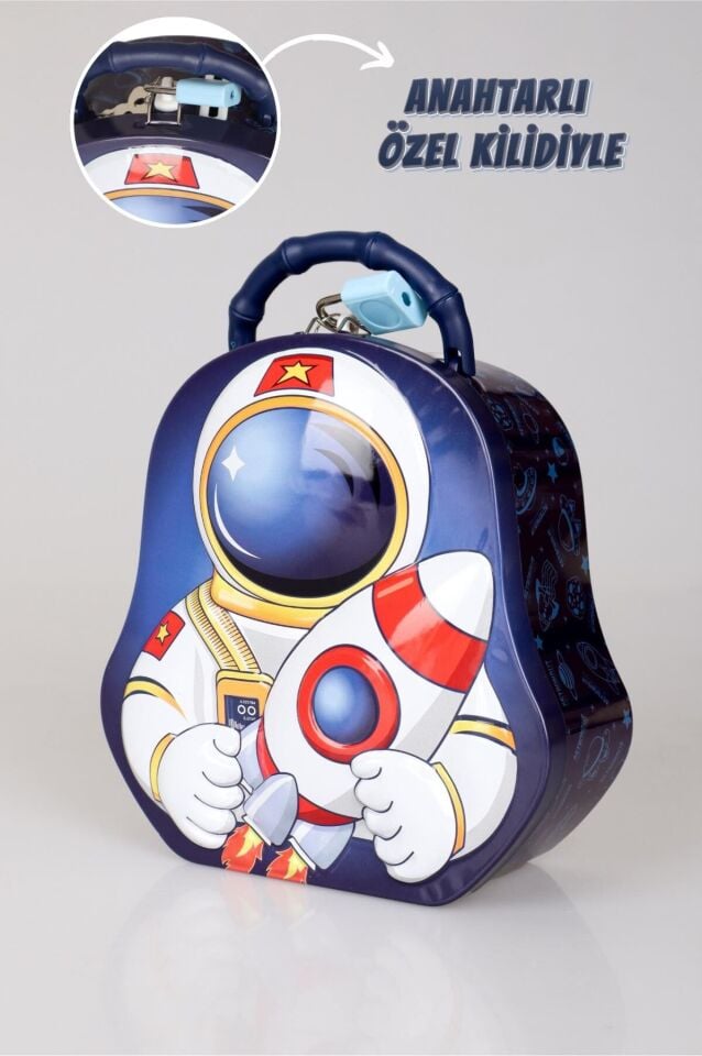 DEKOMUS İLE ÖZEL TASARIM KİLİTLİ KUMBARA ''ASTRONOT''