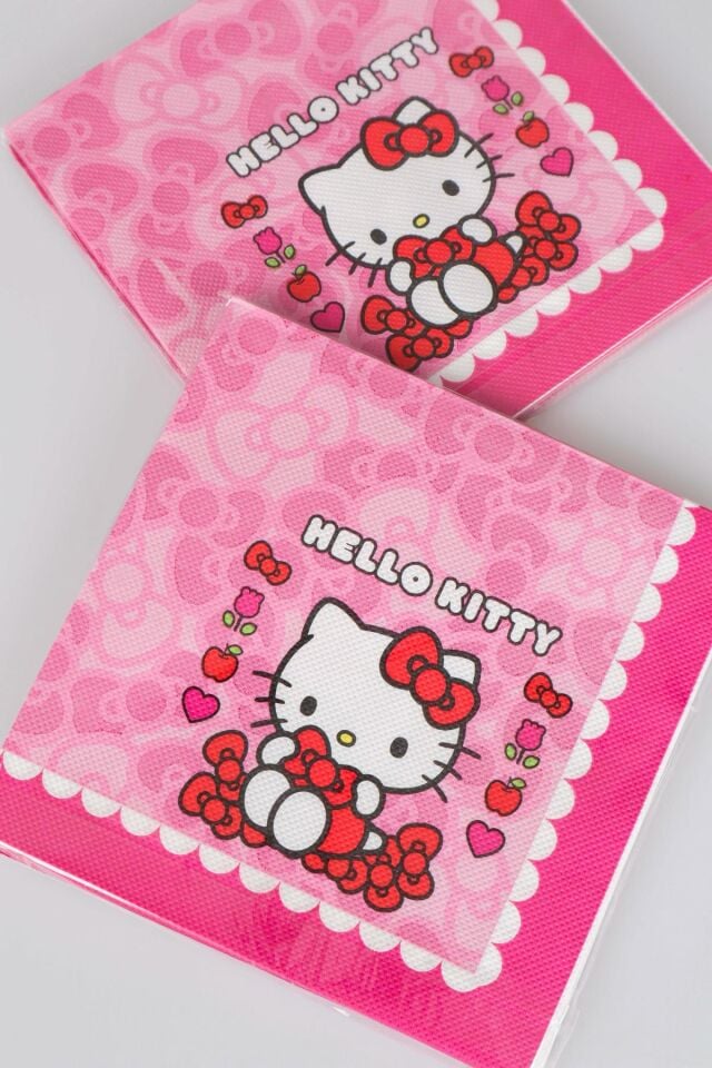 DEKOMUS İLE LİSANSLI HELLO KITTY 12'Lİ PEÇETE TAKIMI