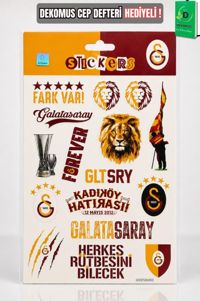 x Dekomus Lisanslı Galatasaray ''Fark Var'' Sticker Sheet