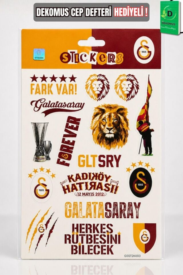 x Dekomus Lisanslı Galatasaray ''Fark Var'' Sticker Sheet