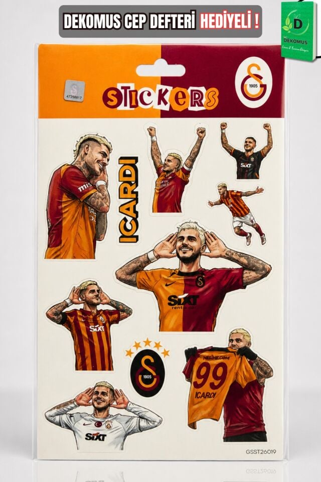 x Dekomus Lisanslı Galatasaray ''Mauro Icardi'' Sticker Sheet