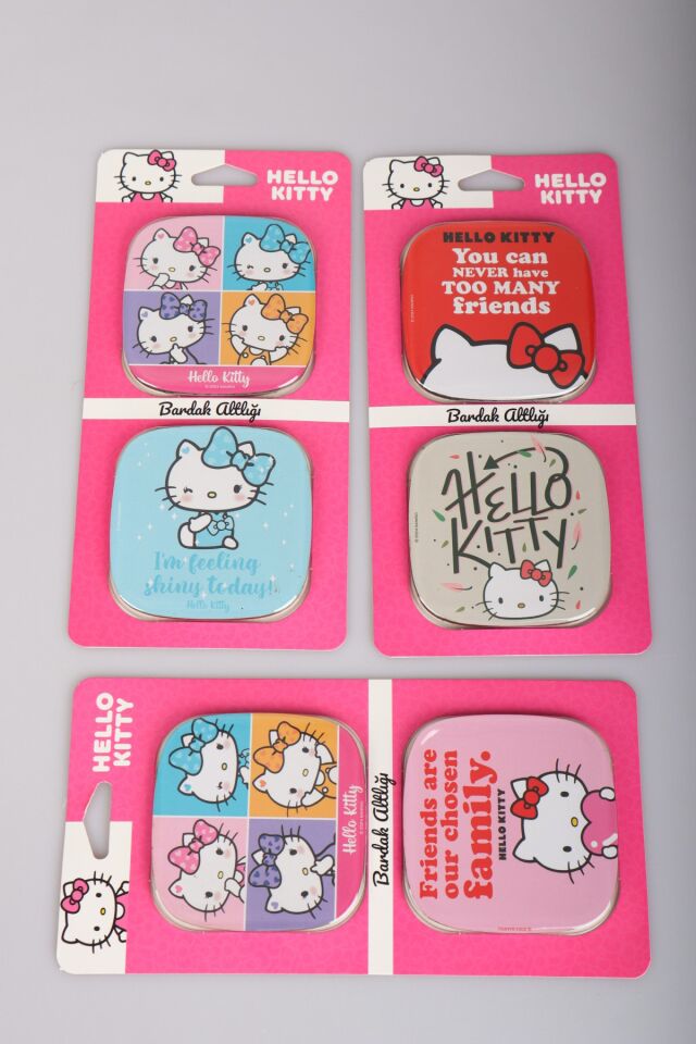 DEKOMUS İLE LİSANSLI YENİ SEZON HELLO KITTY 2'Lİ BARDAK ALTLIĞI