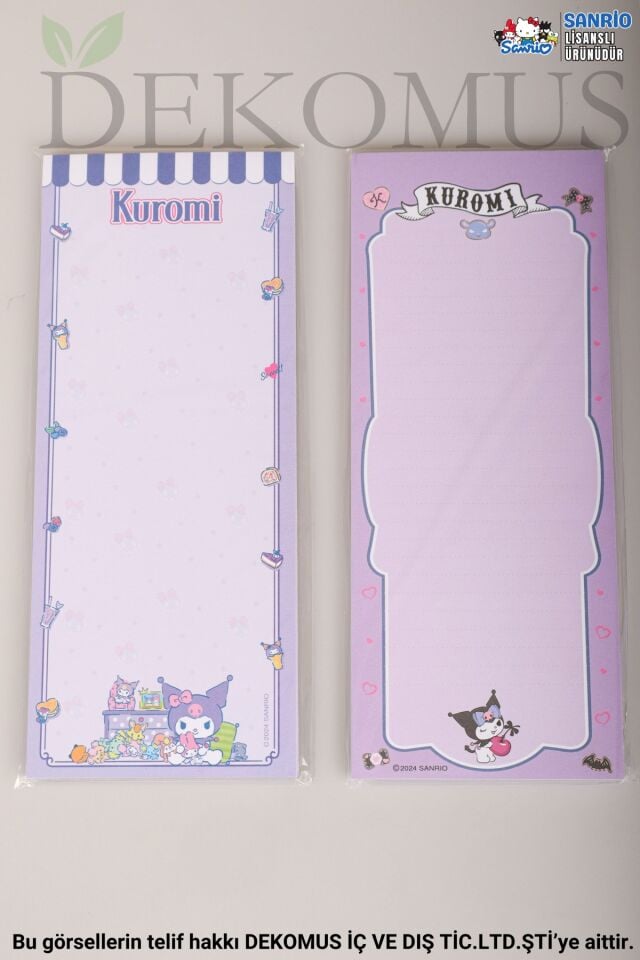 DEKOMUS İLE LİSANSLI YENİ SEZON KUROMI ''TEKLİ'' 9x22 CM BLOCK NOTE