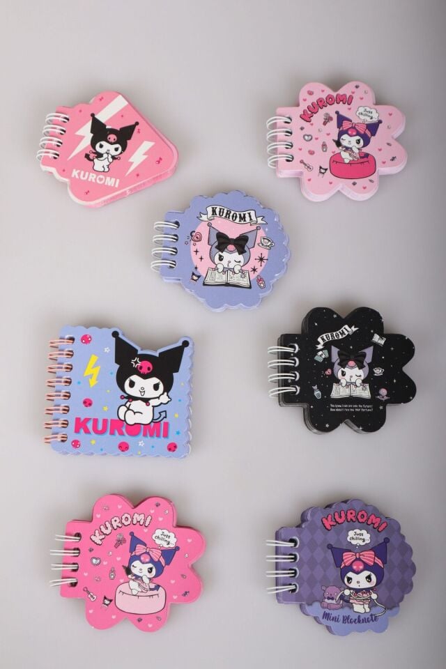 DEKOMUS İLE LİSANSLI YENİ SEZON KUROMI 2'Lİ ŞEKİLLİ SPIRALLİ MİNİ NOT DEFTERİ